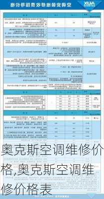 奥克斯空调维修价格,奥克斯空调维修价格表