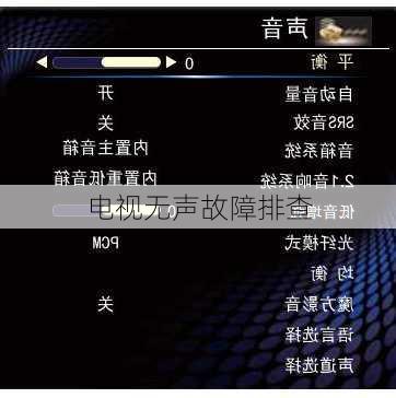 电视无声故障排查