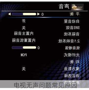 电视无声问题常见原因