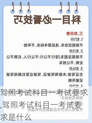 驾照考试科目一考试要求,驾照考试科目一考试要求是什么