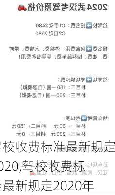 驾校收费标准最新规定2020,驾校收费标准最新规定2020年