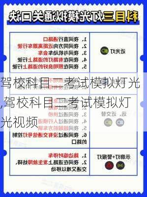 驾校科目二考试模拟灯光,驾校科目二考试模拟灯光视频