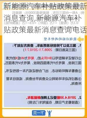 新能源汽车补贴政策最新消息查询,新能源汽车补贴政策最新消息查询电话