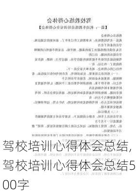 驾校培训心得体会总结,驾校培训心得体会总结500字