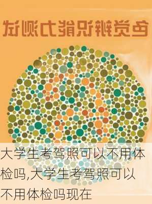 大学生考驾照可以不用体检吗,大学生考驾照可以不用体检吗现在