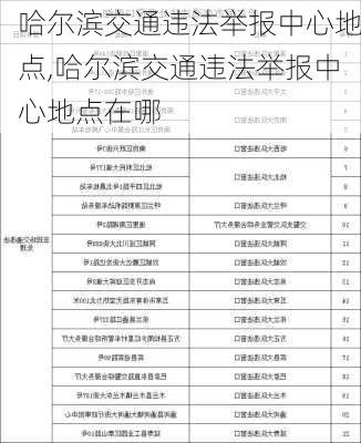 哈尔滨交通违法举报中心地点,哈尔滨交通违法举报中心地点在哪