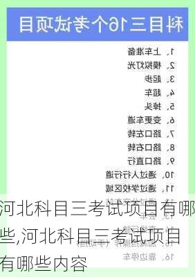 河北科目三考试项目有哪些,河北科目三考试项目有哪些内容