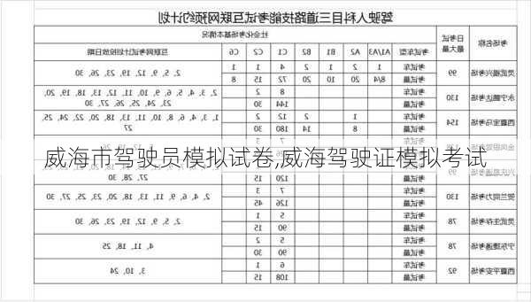 威海市驾驶员模拟试卷,威海驾驶证模拟考试