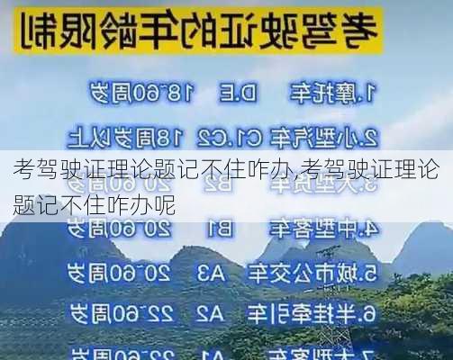 考驾驶证理论题记不住咋办,考驾驶证理论题记不住咋办呢