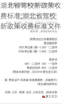 湖北省驾校新政策收费标准,湖北省驾校新政策收费标准文件