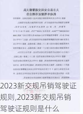 2023新交规吊销驾驶证规则,2023新交规吊销驾驶证规则是什么