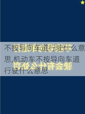 不按导向车道行驶什么意思,机动车不按导向车道行驶什么意思