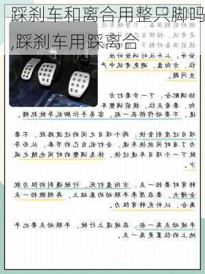 踩刹车和离合用整只脚吗,踩刹车用踩离合