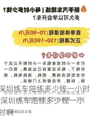 深圳练车陪练多少钱一小时,深圳练车陪练多少钱一小时啊