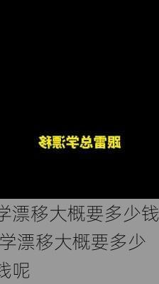 学漂移大概要多少钱,学漂移大概要多少钱呢