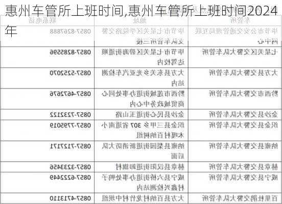 惠州车管所上班时间,惠州车管所上班时间2024年