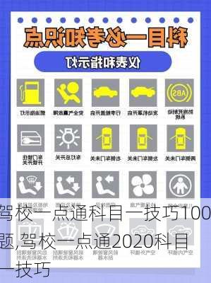 驾校一点通科目一技巧100题,驾校一点通2020科目一技巧