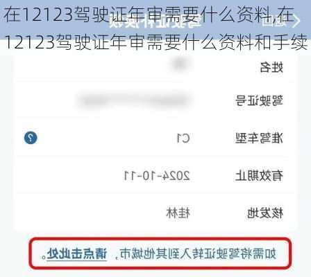 在12123驾驶证年审需要什么资料,在12123驾驶证年审需要什么资料和手续