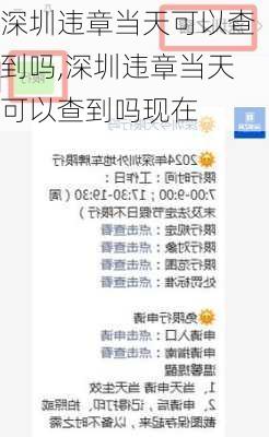 深圳违章当天可以查到吗,深圳违章当天可以查到吗现在