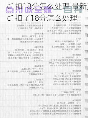 c1扣18分怎么处理 最新,c1扣了18分怎么处理