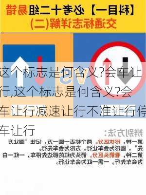 这个标志是何含义?会车让行,这个标志是何含义?会车让行减速让行不准让行停车让行