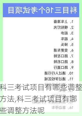 科三考试项目有哪些调整方法,科三考试项目有哪些调整方法呢