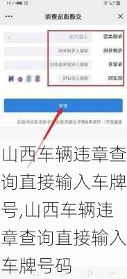 山西车辆违章查询直接输入车牌号,山西车辆违章查询直接输入车牌号码