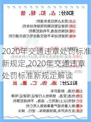 2020年交通违章处罚标准新规定,2020年交通违章处罚标准新规定解读