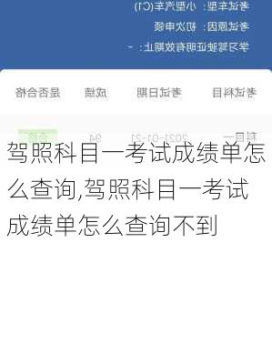 驾照科目一考试成绩单怎么查询,驾照科目一考试成绩单怎么查询不到