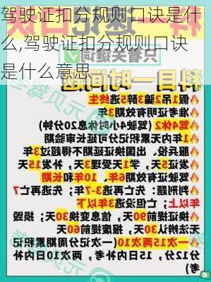 驾驶证扣分规则口诀是什么,驾驶证扣分规则口诀是什么意思