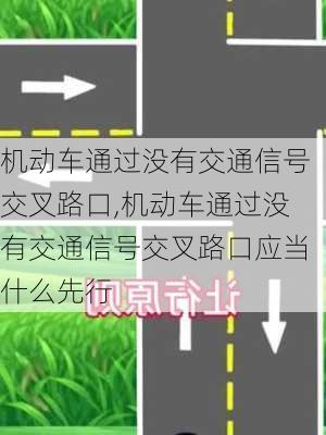 机动车通过没有交通信号交叉路口,机动车通过没有交通信号交叉路口应当什么先行